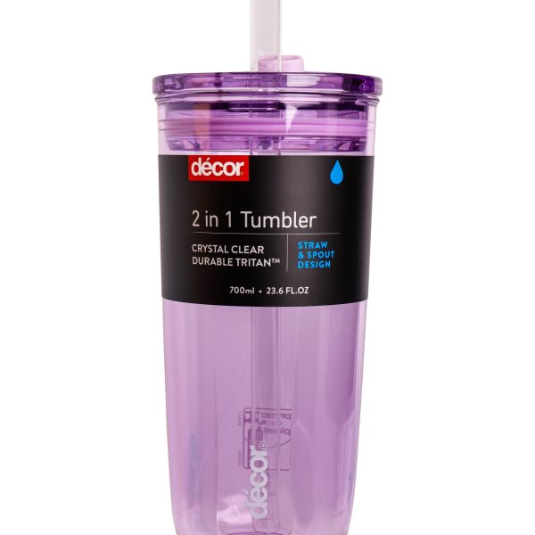 DECOR 2 IN 1 TUMBLER STRAW