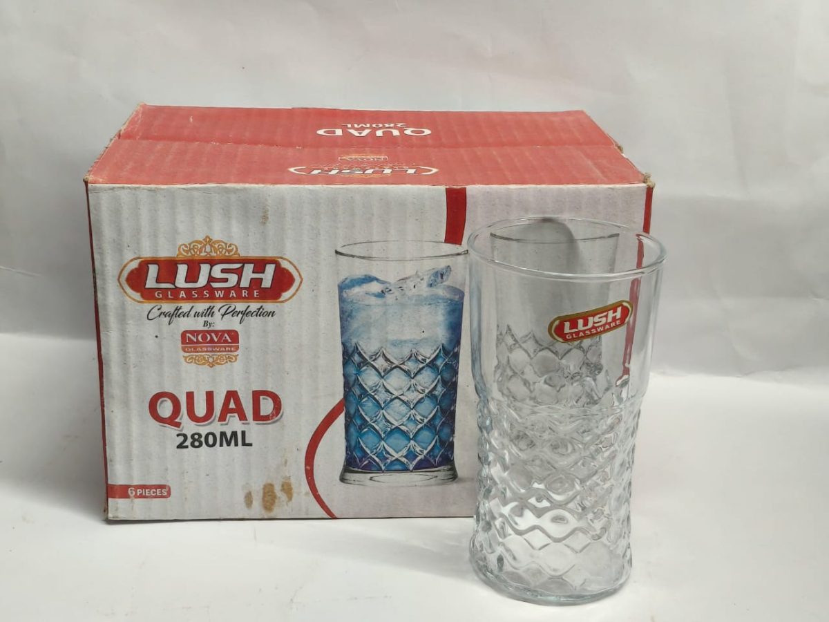 LUSH QUAD 280ML GLASS 6 PCS SET - Image 1