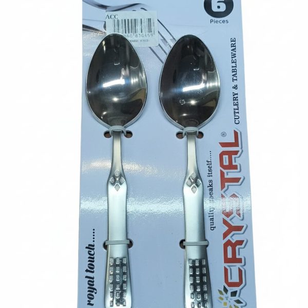 CRYSTAL LARGE SPOON CUTLERY & TABLEWARE 6PCS