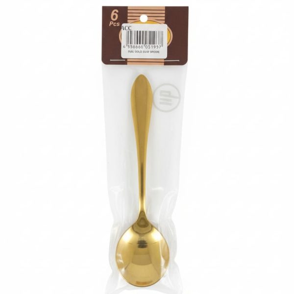 CRYSTAL SOUP GOLD  SPOON  6PCS