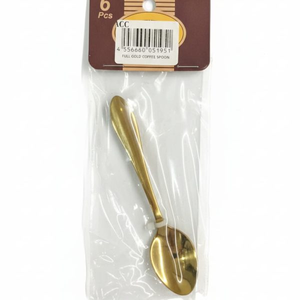 CRYSTAL COFEE GOLD SPOON  6PCS