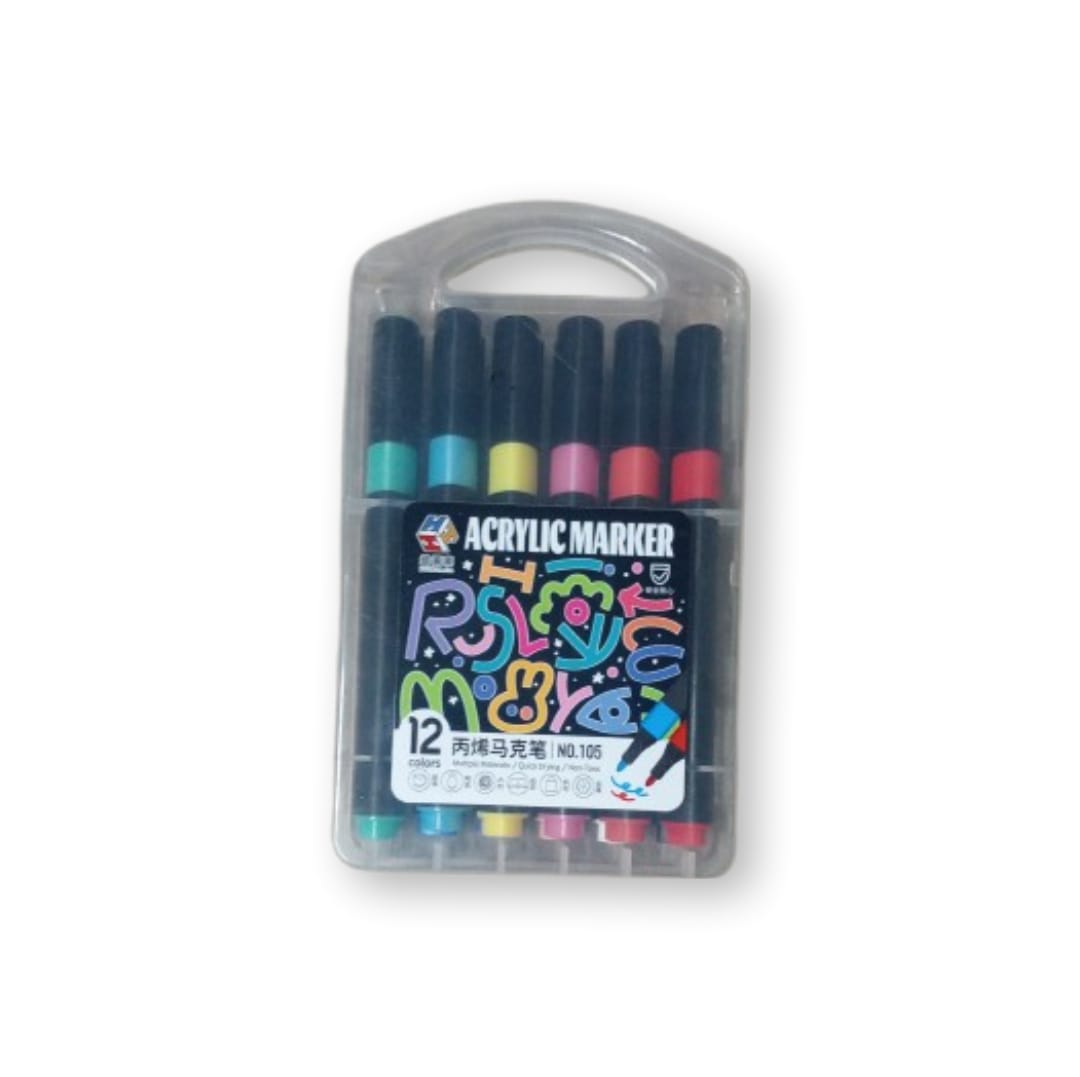 WhatsApp Image 2025-10-02 at 19.31.47_0b519d60 HUIUAJIA ACRYLIC MARKER 12PCS - Image 1