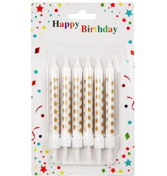 BIRTHDAY CANDLES WHITE SY330 6 PCS