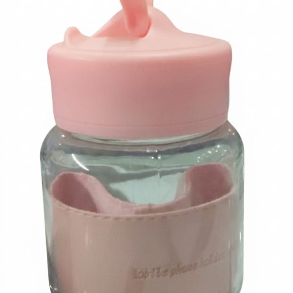 AQUA PINK GLASS JAR