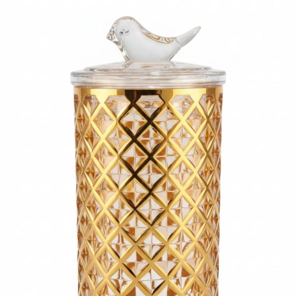 ACRYLIC JAR GOLD LARGE