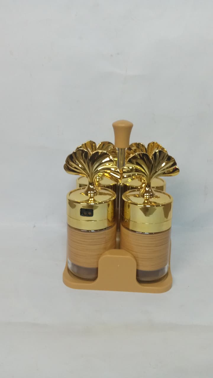 WhatsApp Image 2025-10-10 at 21.30.07_1ad35401 WOOD GOLD COLOR SALT PEPPER 4PC SET - Image 1