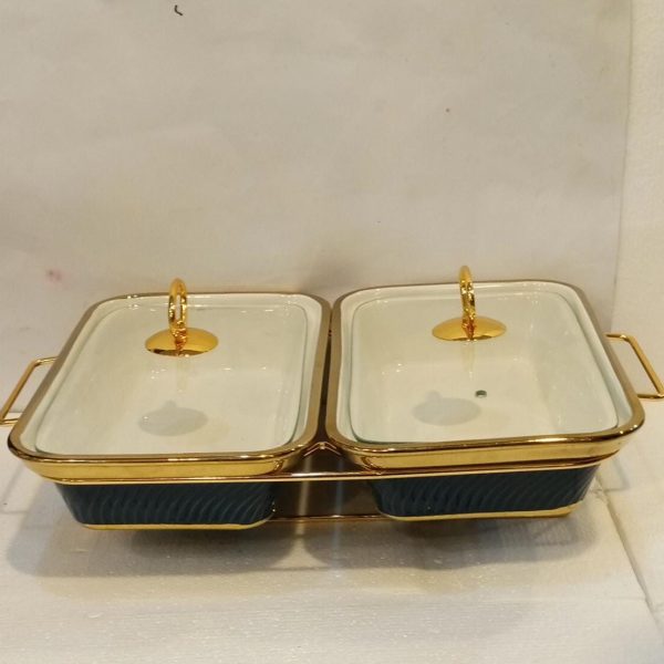 CASSEROLE GOLD DISH TWIN PACK