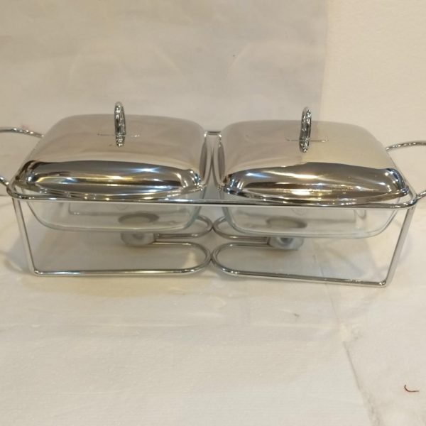 FOOD WARMER WITH GLASS DISH