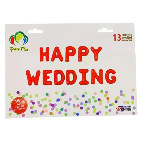HAPPY WEDDING FOIL BALOONS