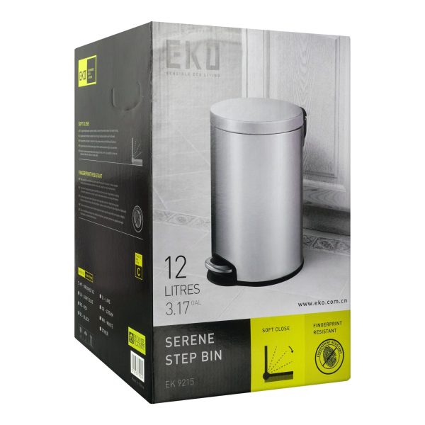 EKO DUST BIN BRUSHED SS 9215 12LTR