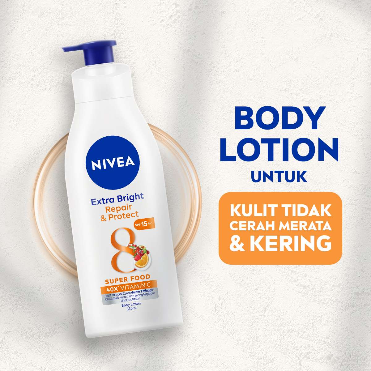 37466710a16d7d3b5e8a391c13df00b5 NIVEA BODY LOTION REPAIR AND PROTECT SPF15 380ML - Image 1